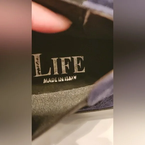 LIFE Women's Italian Blue & Black Suede Platform ChelseaBoots Size 6.5 /37 - Picture 12 of 14